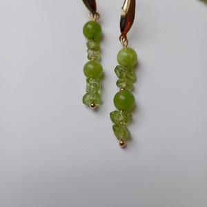 Set bijuterii cu Peridot si tortite placate cu aur 18K - bijuterii - seturi de bijuterii - Artynos.ro