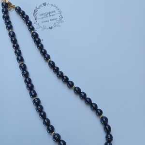 Colier cu Perle de cultura negru petrol 7 mm - bijuterii - coliere - coliere din perle - Artynos.ro