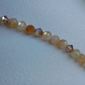 Bratara cu Citrin fatetat 6mm si cristale Preciosa, Bijuterii, Bratari, Bratari din pietre semipretioase, Confectionarea bijuteriilor, Bratara in culorile verii, galben pal, cu pietre semipretioase Citrin fatetat 6mm si margele biconi..., ARTYNOS