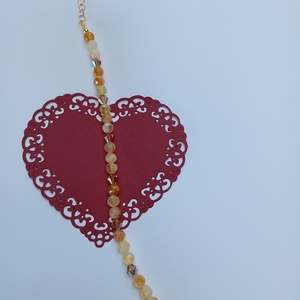 Bratara cu Citrin fatetat 6mm si cristale Preciosa - bijuterii - brățări - brățări din pietre semiprețioase - Artynos.ro