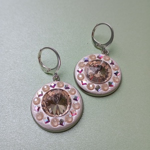 Cercei cu cristale Preciosa si tortite placate cu argint - bijuterii - cercei - cercei din mărgele - Artynos.ro