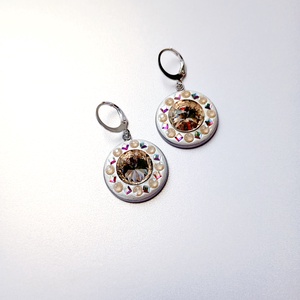 Cercei cu cristale Preciosa si tortite placate cu argint - bijuterii - cercei - cercei din mărgele - Artynos.ro