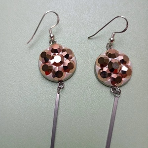 Cercei cu cristale Preciosa Roze Blush si tortite placate cu argint - Artynos.ro