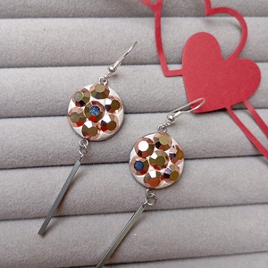 Cercei cu cristale Preciosa Roze Blush si tortite placate cu argint - bijuterii - cercei - cercei din mărgele - Artynos.ro