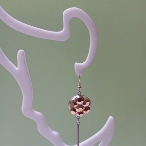 Cercei cu cristale Preciosa Roze Blush si tortite placate cu argint - bijuterii - cercei - cercei din mărgele - Artynos.ro