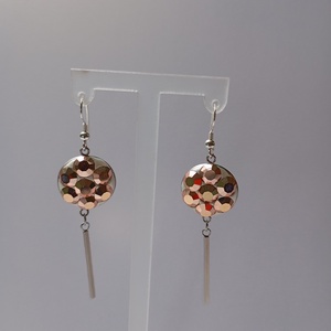 Cercei cu cristale Preciosa Roze Blush si tortite placate cu argint - bijuterii - cercei - cercei din mărgele - Artynos.ro