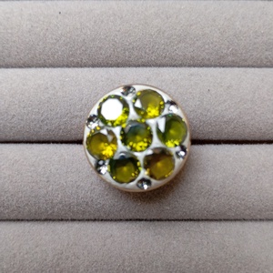 Inel cu Peridot slefuit si cristale Swarovski Black Diamond - bijuterii - inele - inele cu pietre semiprețioase - Artynos.ro