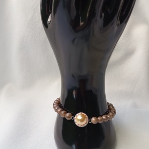 Bratara cu perle Swarovski si pietre Calcedonie 6mm - bijuterii - brățări - brățări din mărgele - Artynos.ro