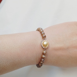 Bratara cu perle Swarovski si pietre Calcedonie 6mm - bijuterii - brățări - brățări din mărgele - Artynos.ro