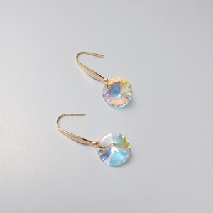 Cercei cu cristal Preciosa 14mm si tortite placate cu aur 18K - bijuterii - cercei - cercei din mărgele - Artynos.ro