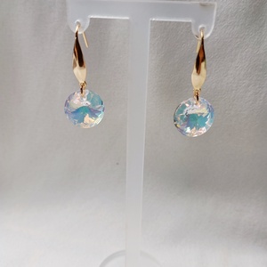 Cercei cu cristal Preciosa 14mm si tortite placate cu aur 18K - bijuterii - cercei - cercei din mărgele - Artynos.ro