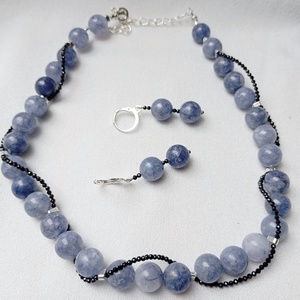 Set bijuterii cu Angelit, hematit placat cu argint si CZ negru, Bijuterii, Seturi de bijuterii, Confectionarea bijuteriilor, ARTYNOS