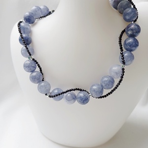 Set bijuterii cu Angelit, hematit placat cu argint si CZ negru - bijuterii - seturi de bijuterii - Artynos.ro