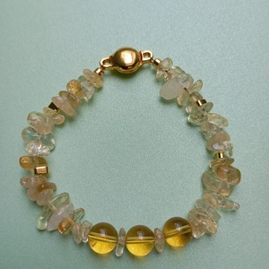 Bratara cu Citrin si Hematit placat cu aur 24K - bijuterii - brățări - brățări din pietre semiprețioase - Artynos.ro