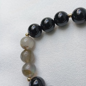 Bratara barbateasca cu Onix si Labradorit - bijuterii - brățări - brățări din pietre semiprețioase - Artynos.ro