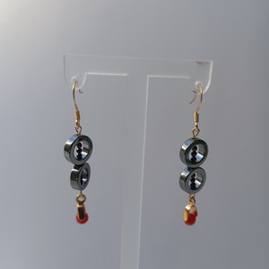 Set cu Coral rosu, Spinel si Hematit negru - bijuterii - seturi de bijuterii - Artynos.ro