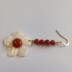 Cercei cu Sidef si Jasp rosu caramiziu - bijuterii - cercei - cercei din pietre semiprețioase - Artynos.ro