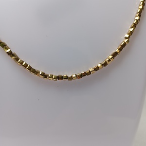 Coluer cu Hematit auriu 3mm cu inchizatoare placata cu aur gold filled - bijuterii - coliere - coliere din pietre semiprețioase - Artynos.ro