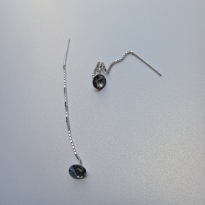 Cercei din argint 925 cu cristal Preciosa Black Diamond 6mm - bijuterii - cercei - cercei din argint - Artynos.ro