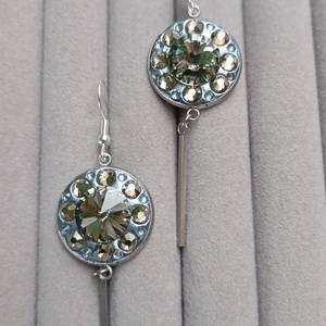Cercei cu cristale Preciosa Black Diamond - bijuterii - cercei - cercei lungi - Artynos.ro