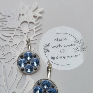 Cercei fashion cu cristale Swarovski Light Sapphire 6mm - Artynos.ro
