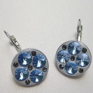 Cercei fashion cu cristale Swarovski Light Sapphire 6mm - bijuterii - cercei - cercei lungi - Artynos.ro
