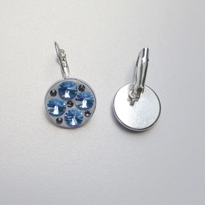 Cercei fashion cu cristale Swarovski Light Sapphire 6mm - bijuterii - cercei - cercei lungi - Artynos.ro