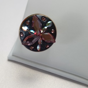 Inel placat cu aur 18K si cristale Swarovski Light Rose, tineresc, delicat - bijuterii - inele - inele statement - Artynos.ro