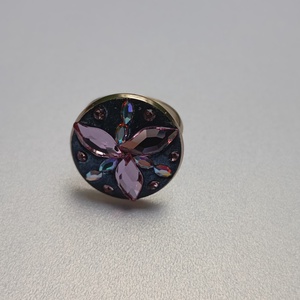 Inel placat cu aur 18K si cristale Swarovski Light Rose, tineresc, delicat - bijuterii - inele - inele statement - Artynos.ro