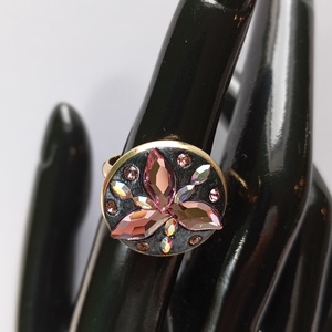 Inel placat cu aur 18K si cristale Swarovski Light Rose, tineresc, delicat - bijuterii - inele - inele statement - Artynos.ro
