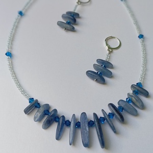 Set albastru energizant cu Kyanit, Topaz si Swarovski, Bijuterii, Seturi de bijuterii, Confectionarea bijuteriilor, ARTYNOS