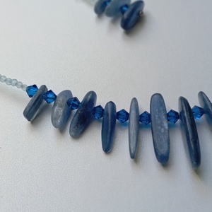 Set albastru energizant cu Kyanit, Topaz si Swarovski - bijuterii - seturi de bijuterii - Artynos.ro