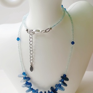 Set albastru energizant cu Kyanit, Topaz si Swarovski - bijuterii - seturi de bijuterii - Artynos.ro