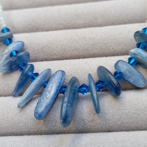 Set albastru energizant cu Kyanit, Topaz si Swarovski - bijuterii - seturi de bijuterii - Artynos.ro