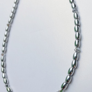 Colier elegant cu Hematit bob si Swarovski Argent Flare - bijuterii - coliere - coliere din pietre semiprețioase - Artynos.ro