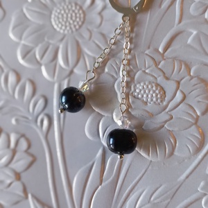 Cercei Perle negre si cristale Swarovski - Artynos.ro