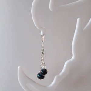 Cercei Perle negre si cristale Swarovski - bijuterii - cercei - cercei din perle - Artynos.ro