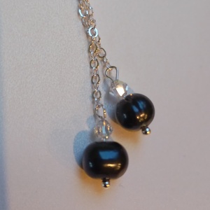 Cercei Perle negre si cristale Swarovski - bijuterii - cercei - cercei din perle - Artynos.ro
