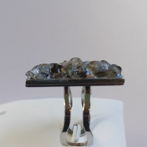 Inel handmade argintiu cu pietre Citrin - bijuterii - inele - inele cu pietre semiprețioase - Artynos.ro