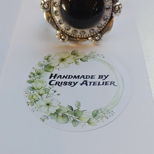 Inel handmade cu Onix si cristale Swarovski Black Diamond - bijuterii - inele - inele cu pietre semiprețioase - Artynos.ro