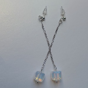 Ceri din argint cu Swarovski Cube Aurore Boreale - bijuterii - cercei - cercei din argint - Artynos.ro