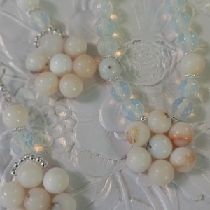 Set Opal alb african  8mm si argint - Artynos.ro