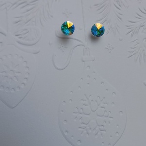 Cercei din argint cu cristal Swarovski Aurore Boreale 6mm - bijuterii - cercei - cercei din argint - Artynos.ro