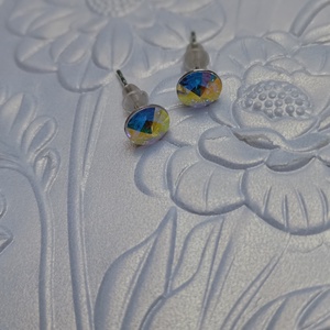 Cercei din argint cu cristal Swarovski Aurore Boreale 6mm - bijuterii - cercei - cercei din argint - Artynos.ro