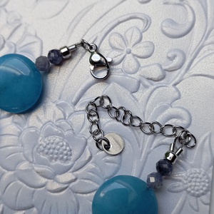 Bratara handmade cu Calcedonie si Tanzanit  - bijuterii - brățări - brățări din pietre semiprețioase - Artynos.ro