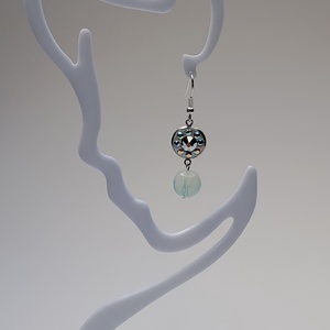 Cercei Opalit fatetat si cristale Swarovski - bijuterii - cercei - cercei din pietre semiprețioase - Artynos.ro