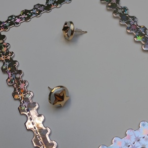 Cercei Steluta aurie Swarovski 10mm - bijuterii - cercei - cercei din mărgele - Artynos.ro