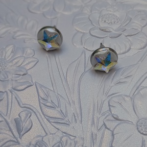 Cercei argintii Steluta Swarovski 10mm - bijuterii - cercei - cercei din mărgele - Artynos.ro