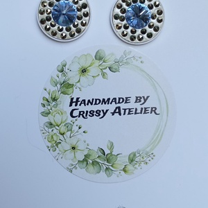 Cercei cu cristal Swarovski Blue Saphhire 6mm si marcasite 1.2mm - Artynos.ro