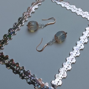 Cercei cu Opalit si accesorii placate roz - Artynos.ro